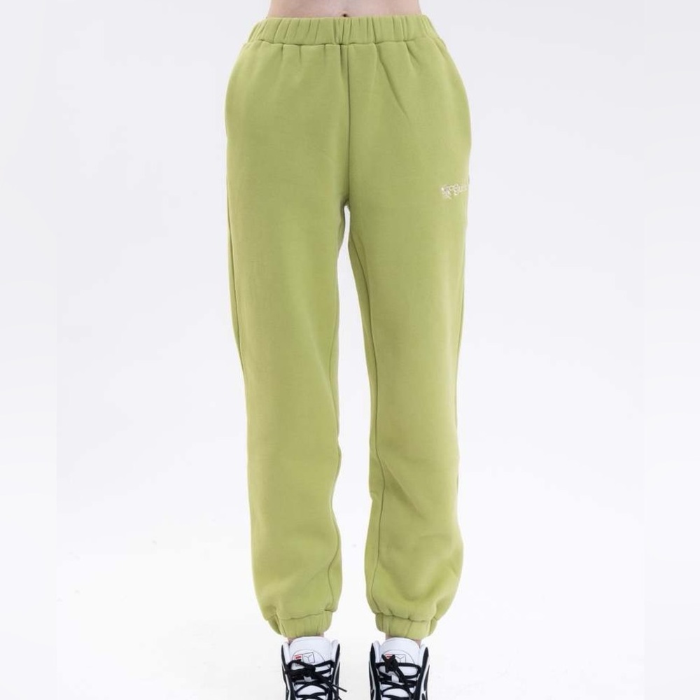 Danielle Guizio Lime Green Logo Sweat Pants